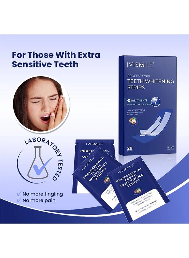 IVISMILE 28 Pcs 5D Teeth Whitening Kit, Teeth Whitening Strips for Sensitive, Professional Effects, 28 Strips Whitener Safe Whitestrip, Deep Stains Removal Tooth Whitening - Image 4